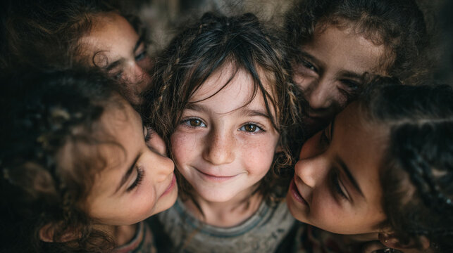Children celebrate Children&rsquo;s Day with joy while playing together at a local event in a busy neighborhood during the afternoon