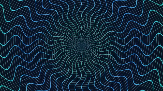 Vibrating lines create pattern with a sense of motion and depth
