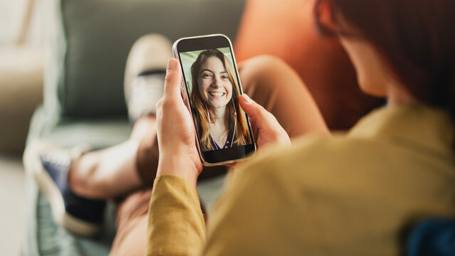 Having a video call at home