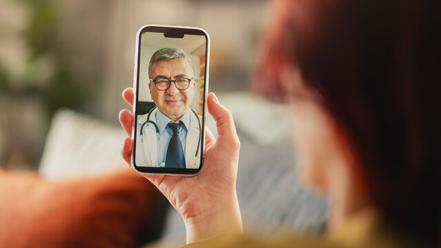 Telemedicine video call between doctor and patient