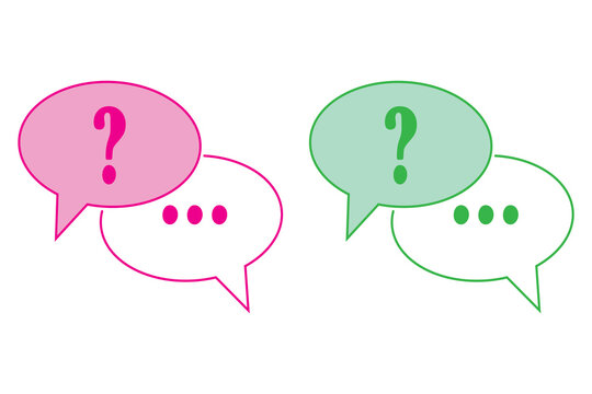 Colorful Collection of Question Answer Icons. Messaging, Customer Support and Communication Vector Set. Perfect for FAQ sections, customer support, live chat, messaging apps and user interface design.