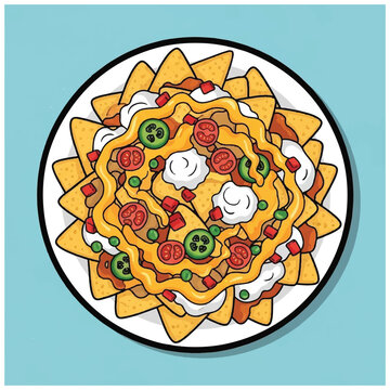 Colorful Nachos on a Plate.