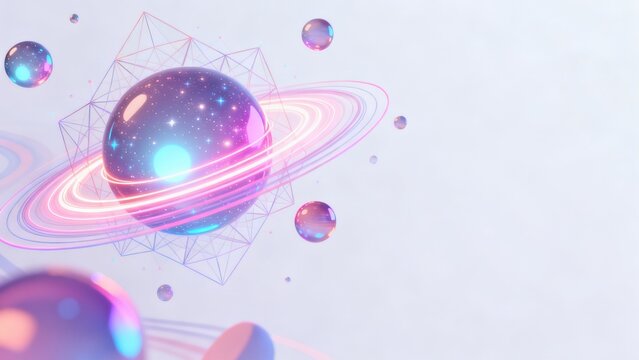 Abstract space celestial bodies