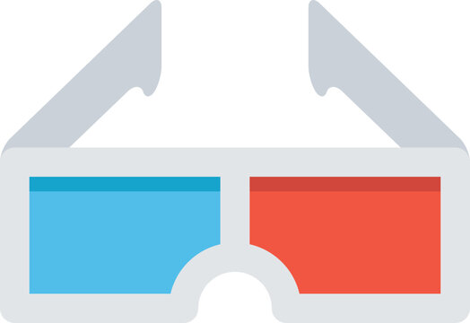 Cinema 3D Glasses Flat Icon