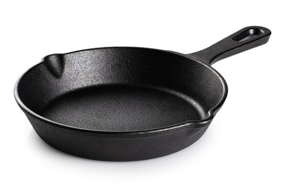 Cast iron mini frying pan isolated on white background. With clipping path.