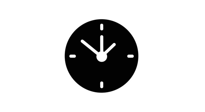 Black clock face closeup.