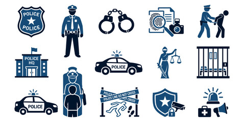 vector police solid icon set © Vova
