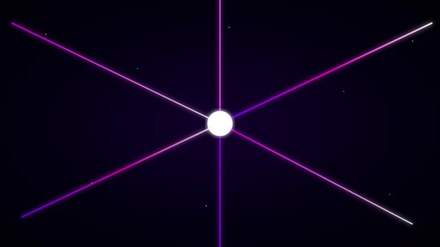 Circle center point serves as the origin for multiple radiating lines that extend outward into a dark purple space.