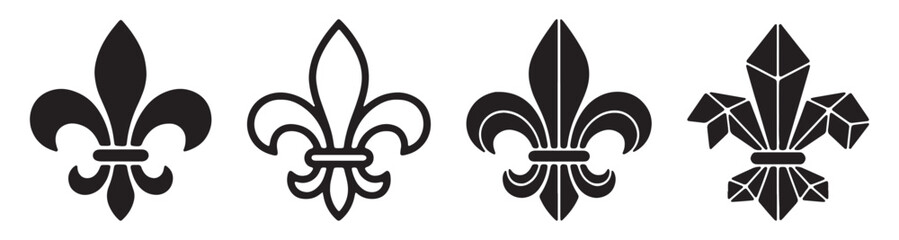 Medieval Fleur de Lis Symbol Representing Royal Heritage and Heraldic Design Vector Illustration © maxmoyen25