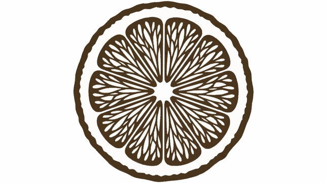 Detailed Cross Section of a Citrus Fruit Slice.