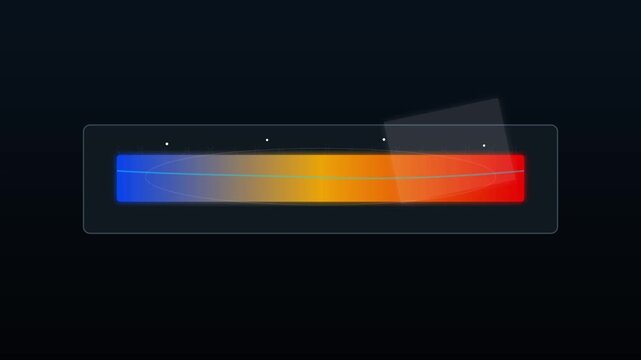Abstract gradient bar animation showing a sliding square window effect for modern digital motion footage projects