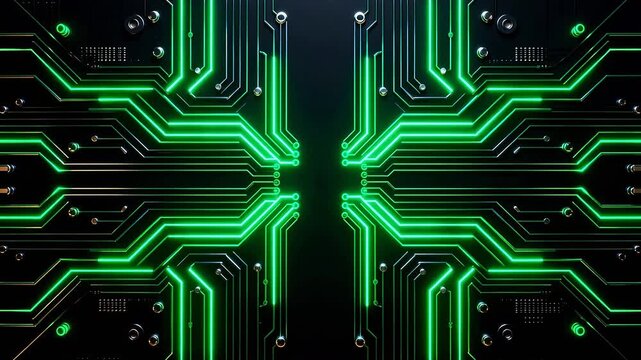 Circuit Board with Green Light