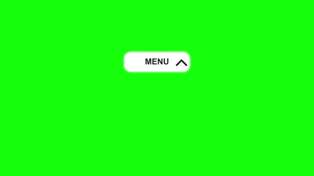 Interactive menu button animation with rotating arrow symbol for digital user interface navigation motion video footage