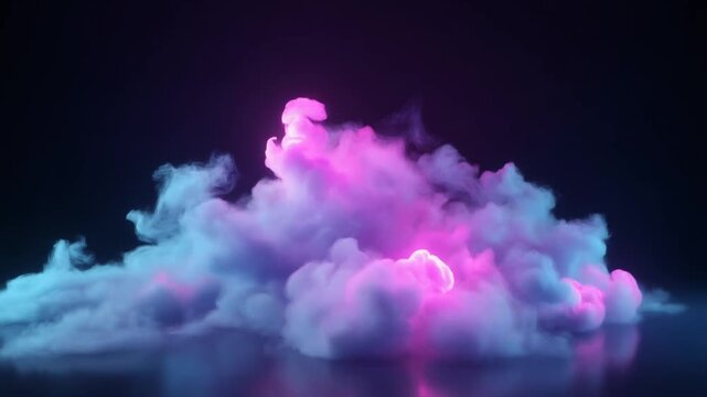 Mist vapor animation swirls pink blue smoke clouds. Surface reflection fields track shimmering fluid paths. Creative chemical fog simulations loop abstract vector curves.