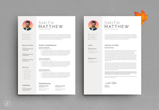 Clean Resume Template  Modern CV Layout for Job Application