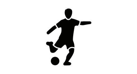 Obraz premium Soccer Player Kicking Ball Silhouette.