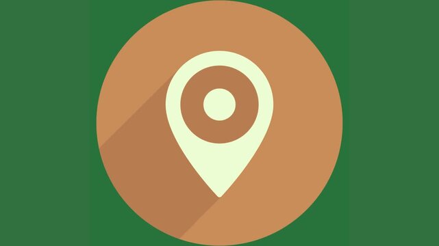 green background white border map icon long shadow pointer green screen animated chromakey background composition style illustration creative figure expression gesture depth