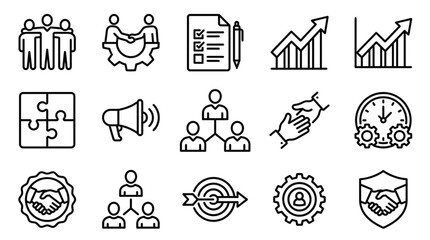 Obraz premium Business icons and symbols collection.