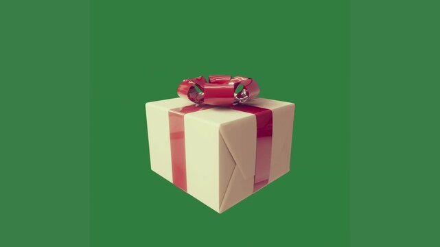 green screen white background cube red cross gift box bow ribbon animated chromakey background illustration figure layers cartoonish style emotion composition elements