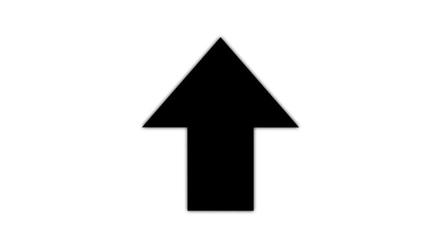 Black arrow pointing up animation. Download sign on green screen.4K video. Dow direction arrows symbol. arrow button icon or swipe-up arrow signal animation. download icon sign. on a white background