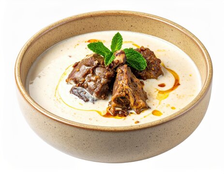 Kashmiri Mutton Yakhni Curry In Cumin Beige Handi