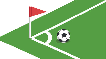 Soccer Corner Flag and Ball Vector Illustration © Pournima
