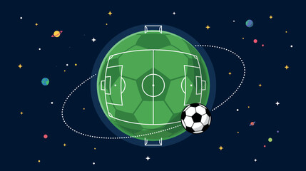 Soccer Planet Field Space Vector Illustration © Pournima