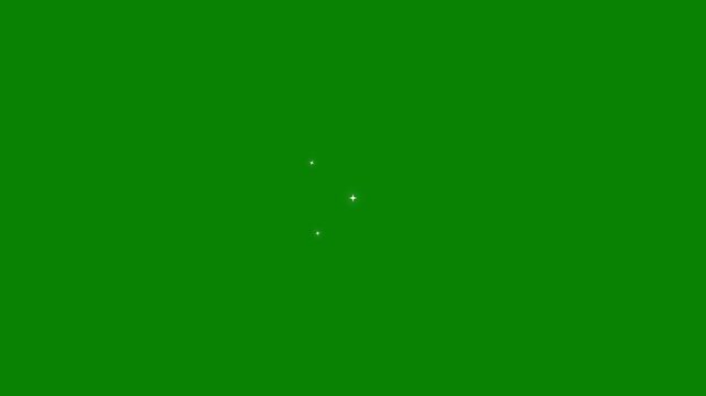 High quality twinkling star animation, sparkling glitter particle lights, magical festive holiday decoration, doodle vector sparkle overlay, seamless green background, floating shining effects, 4K