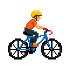 Fototapeta premium Boy Riding Blue Bicycle Outdoors Freely.