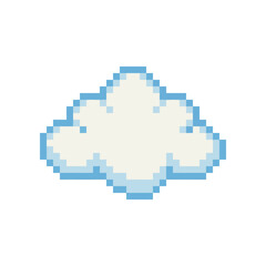 Fototapeta premium Pixel Art Cloud Icon Graphic.