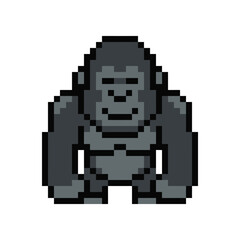 Pixel art gorilla character design. © Noky