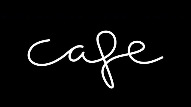 cafe restaurant lettering logo animation one line alpha transparent font