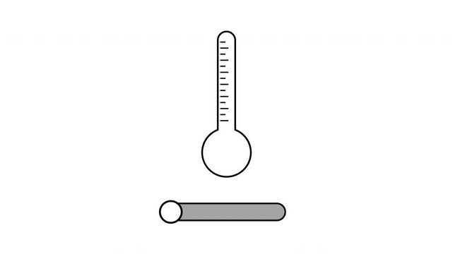 Thermometer scale indicator with moving toggle slider animation.  Ideal for temperature measurement, climate control interfaces, weather forecasting, goal tracking, level indicators, dashboards.
