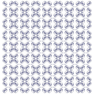 Padr&atilde;o abstrato formado por espirais lineares azuis conectadas em composi&ccedil;&atilde;o cont&iacute;nua. Design elegante com movimento visual suave para estampas e superf&iacute;cies decorativas.
