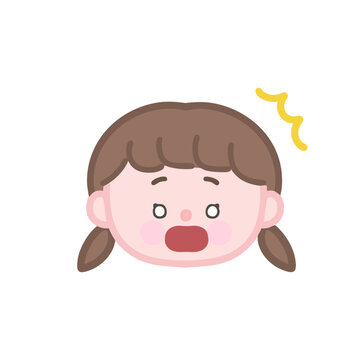 驚く女の子の顔