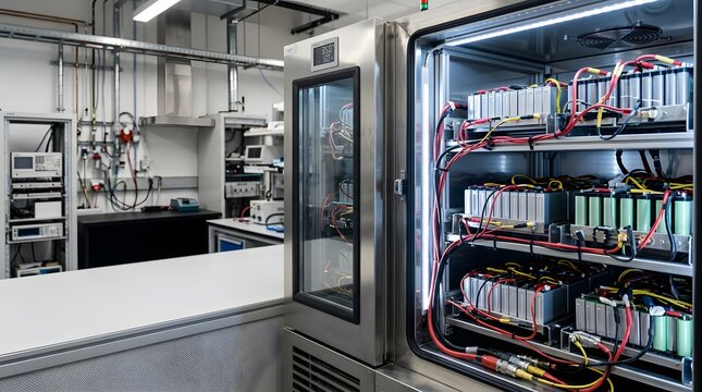 lithium battery aging chamber used for long term performance testing in advanced battery research laboratory