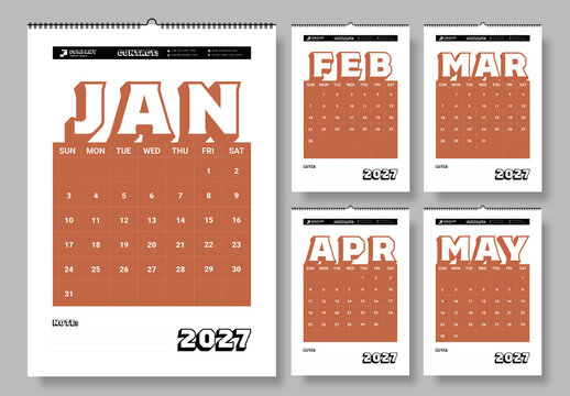 Calendar Template 2027