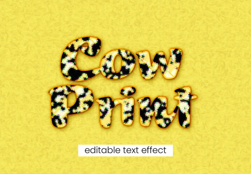 Cow Print Editable Text Effect Design Template