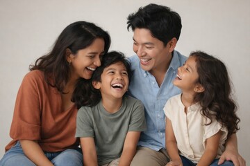 Fototapeta premium Happy family enjoying together.