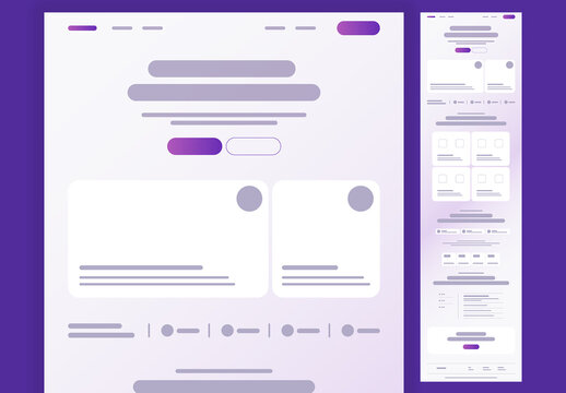 Modern Website Landing Page Wireframe UI Template