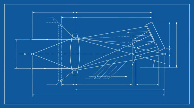 Airplane Blueprint Schematic Vector Illustration for Aerospace Engineering.