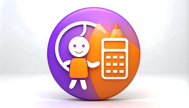 Business finance calculator cartoon character.