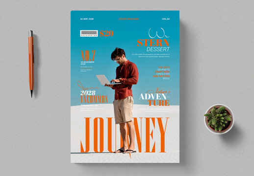 Travel Cover Magazine Template Layout