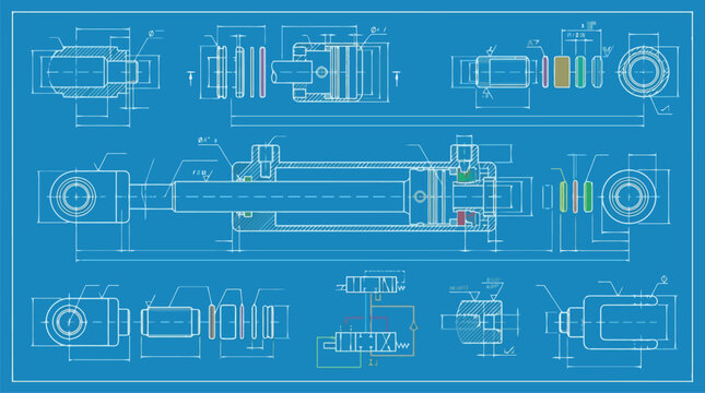 Circuit Blueprint Diagram Vector Illustration Technical Engineering Schematic Panel.