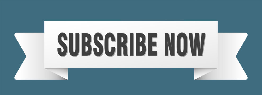 subscribe now ribbon isolated on transparent background. subscribe now ribbon