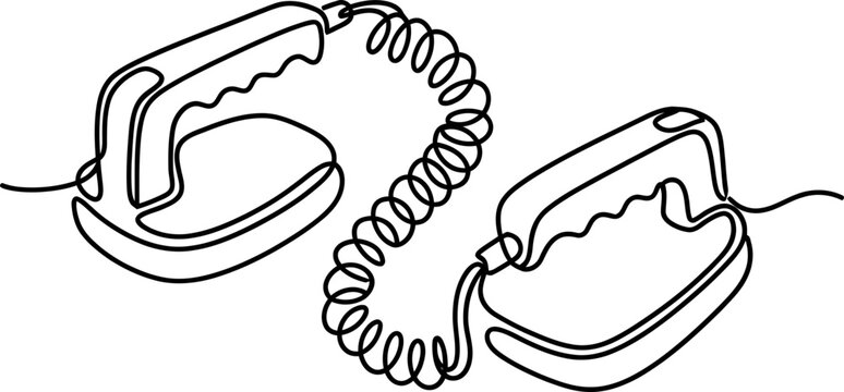 Continuous line drawing of push up bars for fitness.