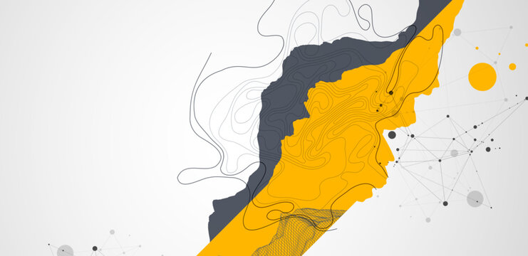 Trendy abstract wireframe background. Mountain art elements. Surface illustration. Vector.