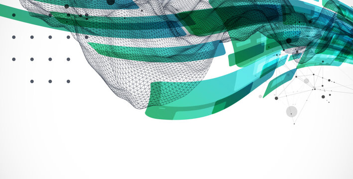 Abstract wireframe background. Modern science art elements. Vector