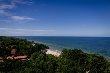 bałtyk. morze, Gąski, piasek, woda, latarnia morska, widok, panorama, krajobraz © Estera