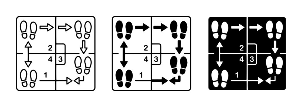 Dance Footwork Diagrams, Ballroom Steps, Movement Patterns, 3 Styles